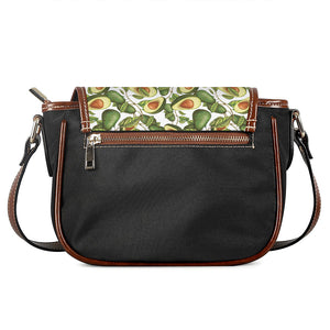 Avocado Cut In Half Drawing Print Saddle Bag