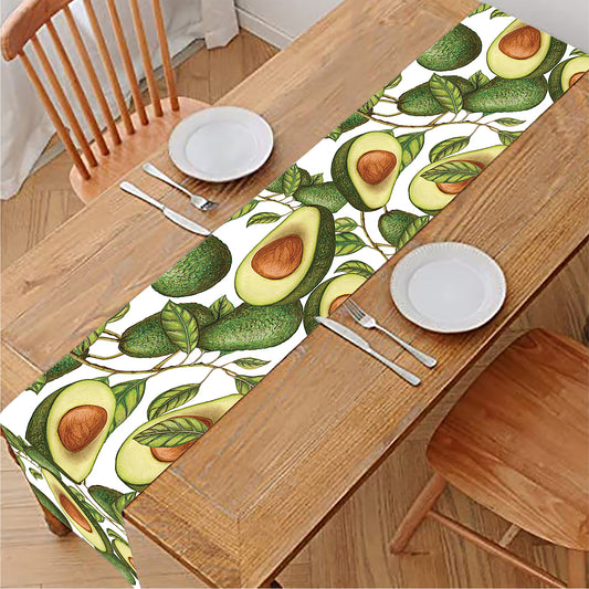 Avocado Cut In Half Drawing Print Table Runner