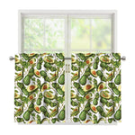 Avocado Cut In Half Drawing Print Tier Curtains
