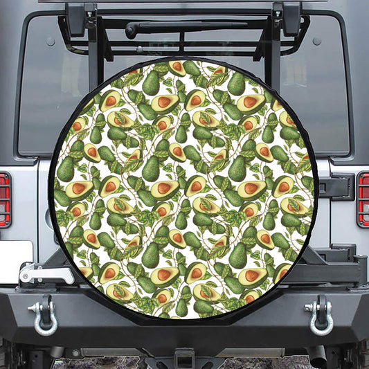 Avocado Cut In Half Drawing Print Tire Cover