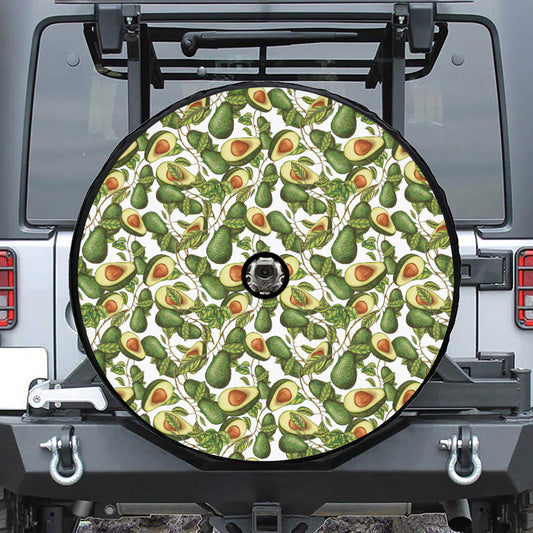 Avocado Cut In Half Drawing Print Tire Cover With Camera Hole