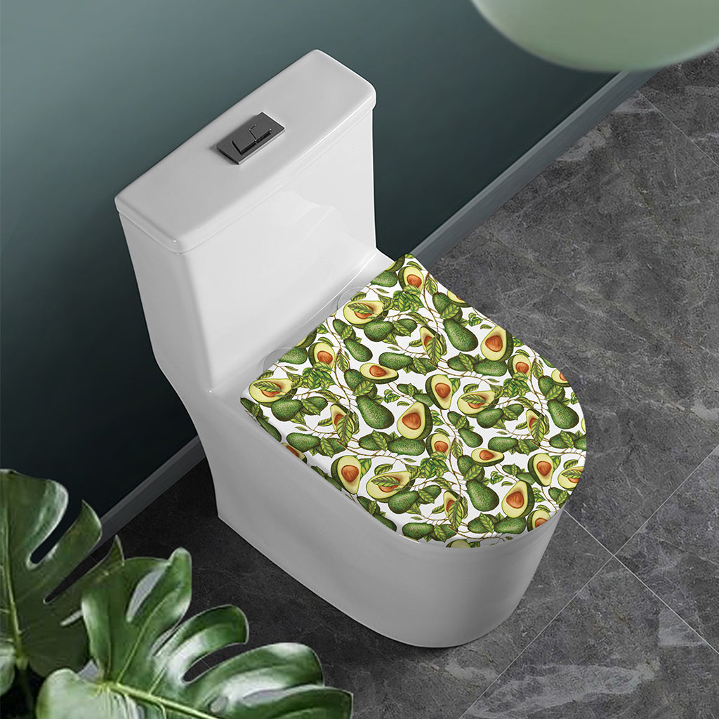 Avocado Cut In Half Drawing Print Toilet Lid Cover