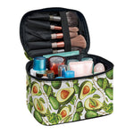 Avocado Cut In Half Drawing Print Travel Makeup Bag