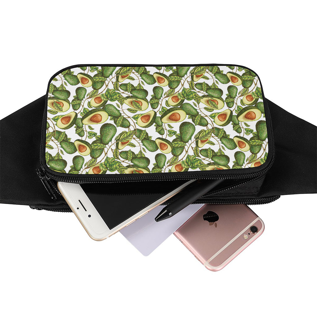 Avocado Cut In Half Drawing Print Waist Bag