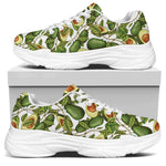 Avocado Cut In Half Drawing Print White Chunky Shoes