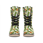 Avocado Cut In Half Drawing Print Winter Boots