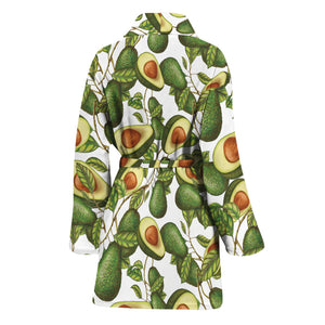 Avocado Cut In Half Drawing Print Women's Bathrobe