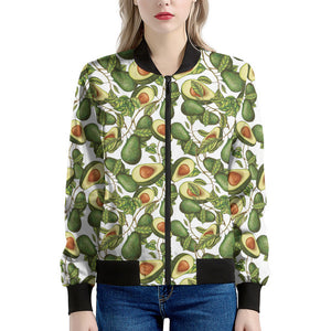 Avocado Cut In Half Drawing Print Women's Bomber Jacket