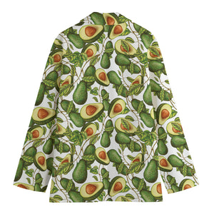 Avocado Cut In Half Drawing Print Women's Cotton Blazer