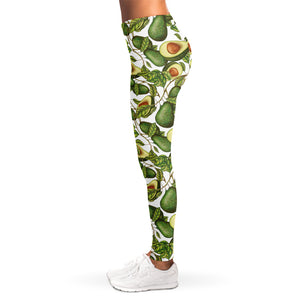 Avocado Cut In Half Drawing Print Women's Leggings