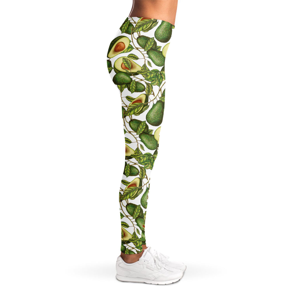 Avocado Cut In Half Drawing Print Women's Leggings