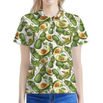 Avocado Cut In Half Drawing Print Women's Polo Shirt