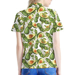 Avocado Cut In Half Drawing Print Women's Polo Shirt