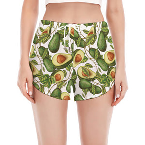 Avocado Cut In Half Drawing Print Women's Split Running Shorts