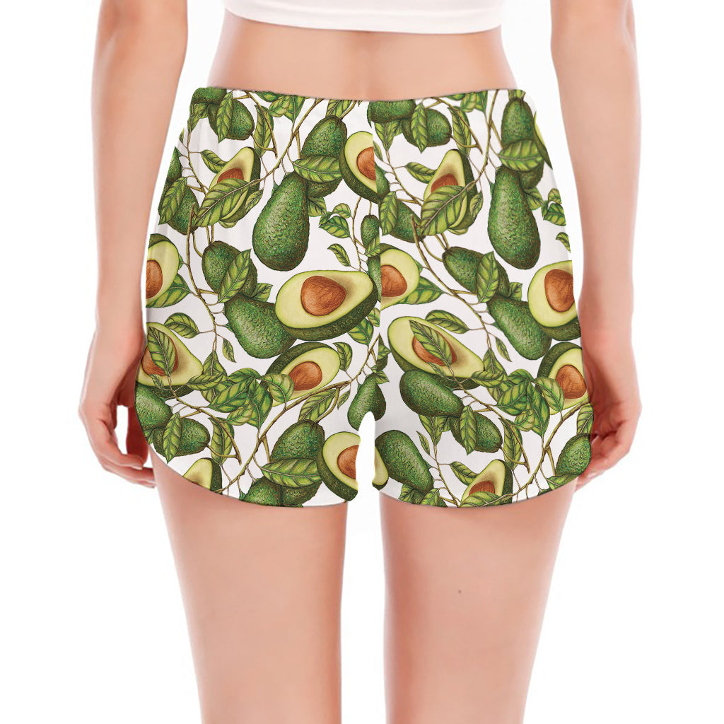 Avocado Cut In Half Drawing Print Women's Split Running Shorts