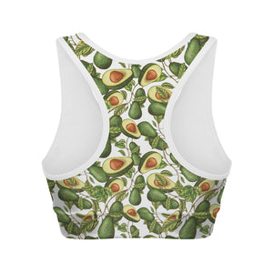 Avocado Cut In Half Drawing Print Women's Sports Bra