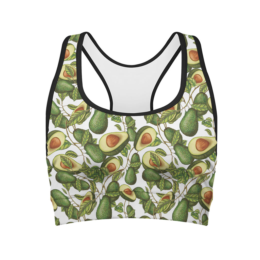 Avocado Cut In Half Drawing Print Women's Sports Bra