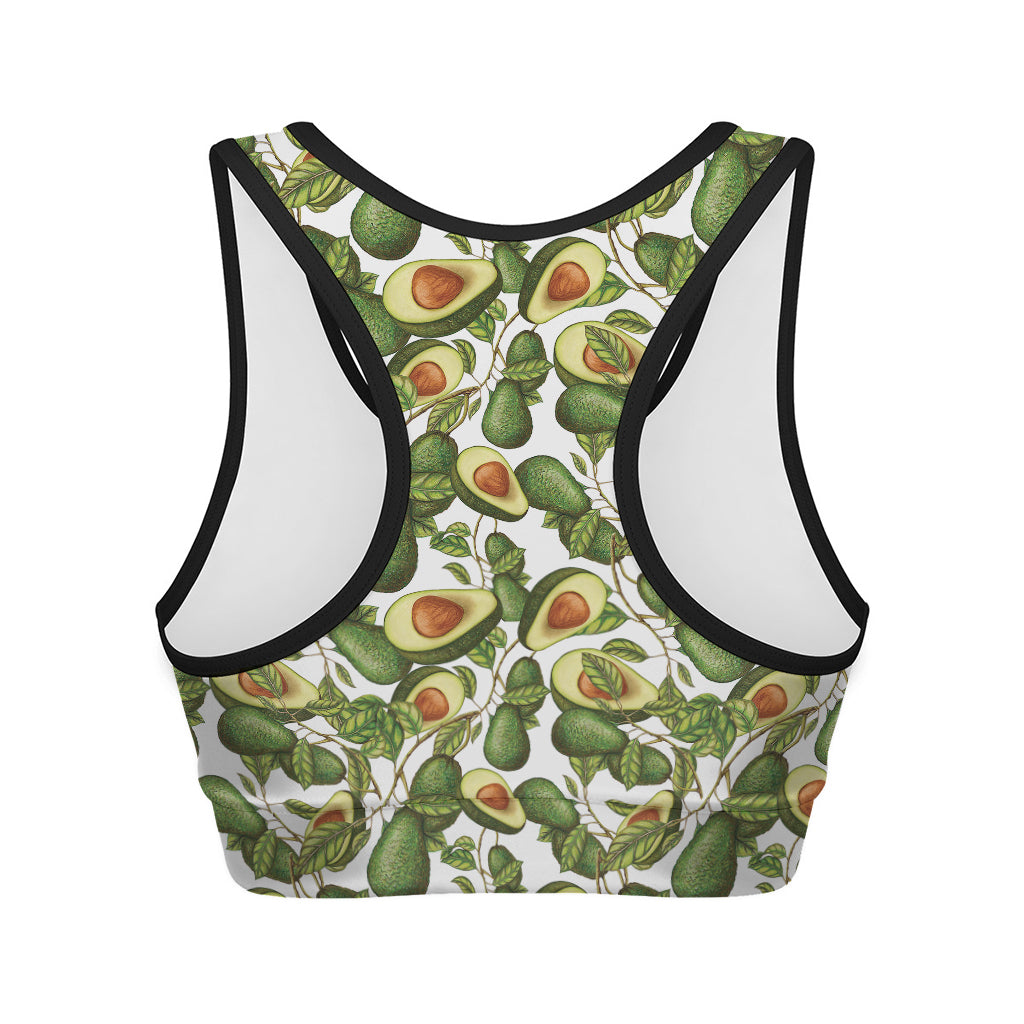 Avocado Cut In Half Drawing Print Women's Sports Bra