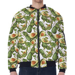 Avocado Cut In Half Drawing Print Zip Sleeve Bomber Jacket