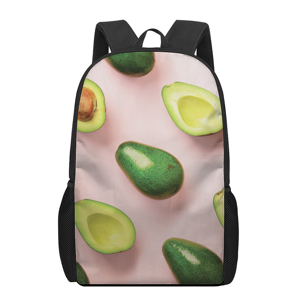 Avocado Cut In Half Pattern Print 17 Inch Backpack