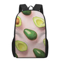 Avocado Cut In Half Pattern Print 17 Inch Backpack