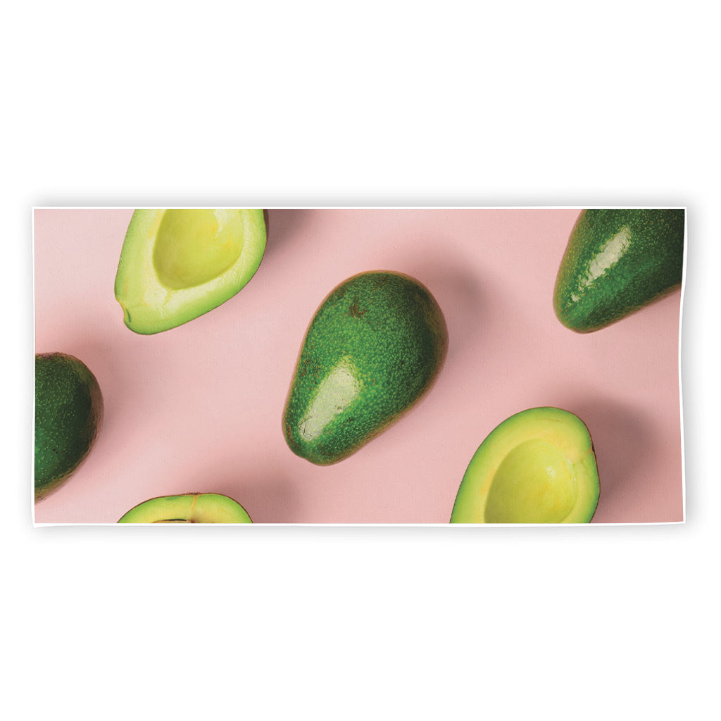 Avocado Cut In Half Pattern Print Beach Towel