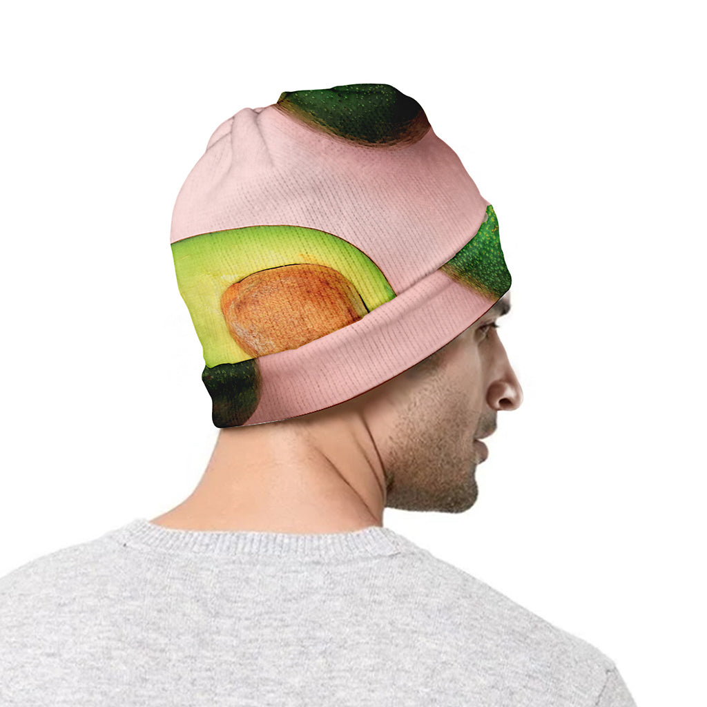 Avocado Cut In Half Pattern Print Beanie