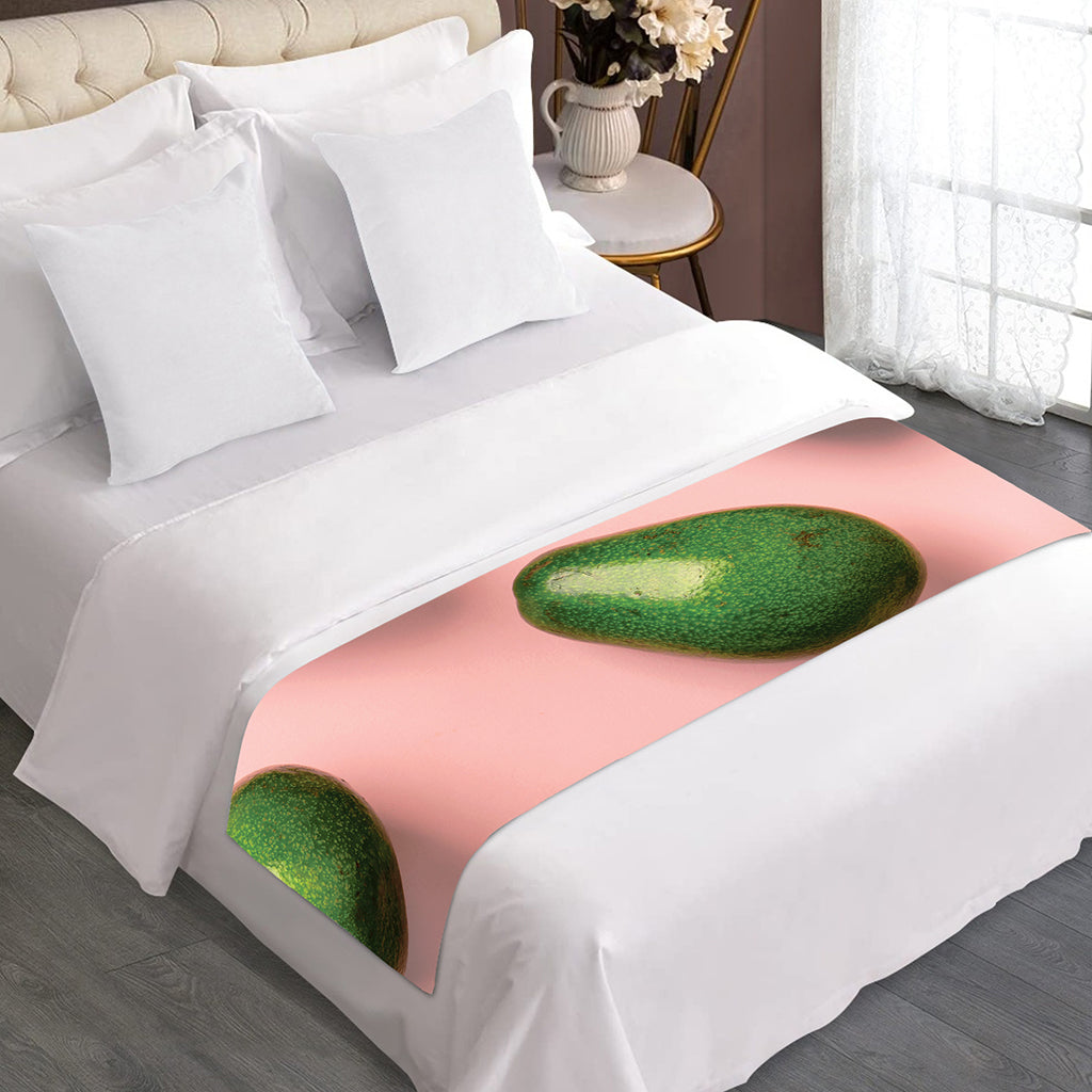 Avocado Cut In Half Pattern Print Bed Runner