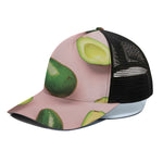 Avocado Cut In Half Pattern Print Black Mesh Trucker Cap