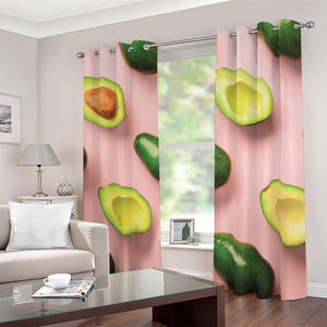 Avocado Cut In Half Pattern Print Blackout Grommet Curtains