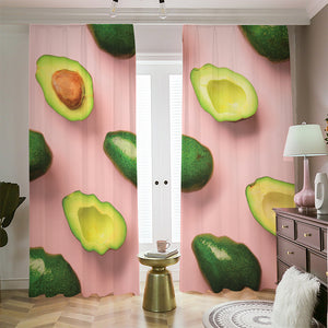 Avocado Cut In Half Pattern Print Blackout Pencil Pleat Curtains