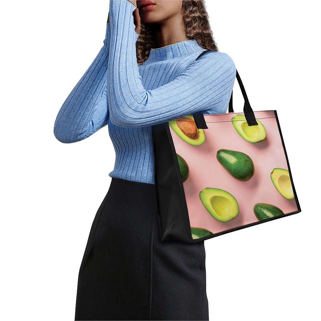 Avocado Cut In Half Pattern Print Canvas Tote Bag