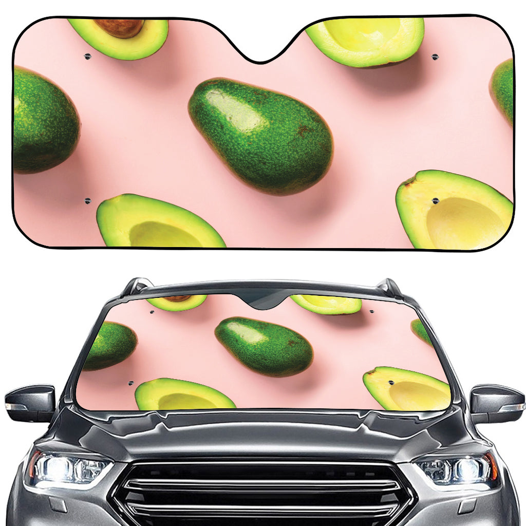 Avocado Cut In Half Pattern Print Car Windshield Sun Shade