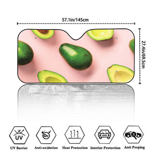 Avocado Cut In Half Pattern Print Car Windshield Sun Shade