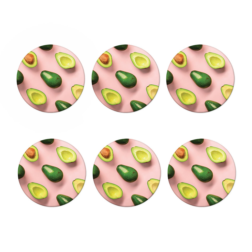 Avocado Cut In Half Pattern Print Coaster Set