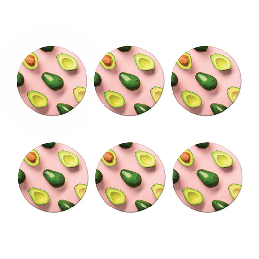 Avocado Cut In Half Pattern Print Coaster Set