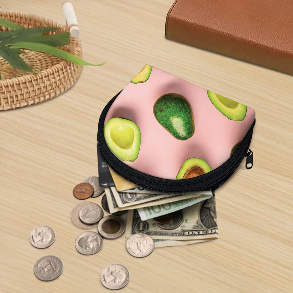 Avocado Cut In Half Pattern Print Coin Purse