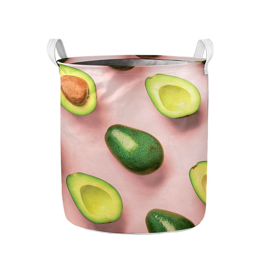 Avocado Cut In Half Pattern Print Collapsible Laundry Basket