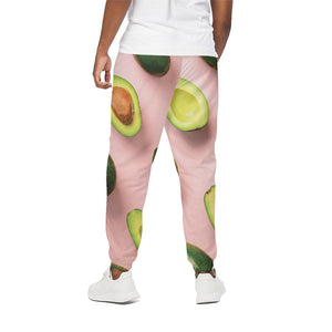 Avocado Cut In Half Pattern Print Cotton Pants