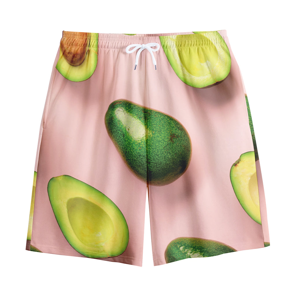 Avocado Cut In Half Pattern Print Cotton Shorts