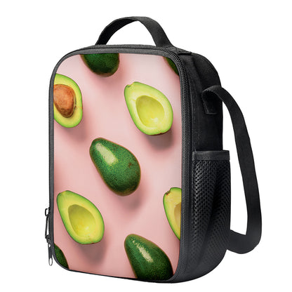Avocado Cut In Half Pattern Print Crossbody Lunch Bag