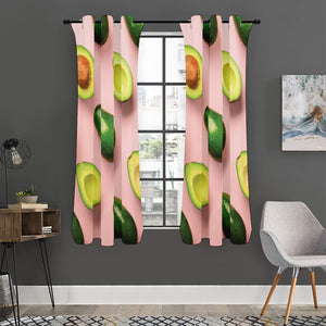 Avocado Cut In Half Pattern Print Curtain