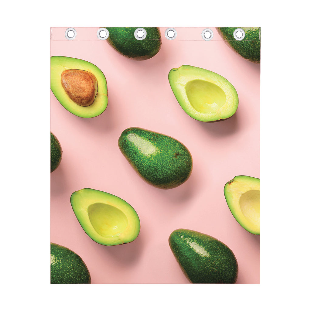 Avocado Cut In Half Pattern Print Curtain