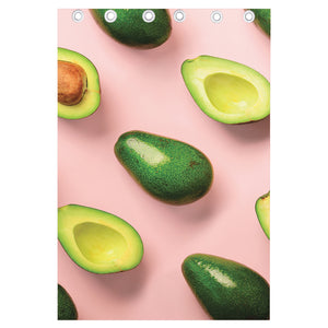 Avocado Cut In Half Pattern Print Curtain