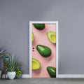 Avocado Cut In Half Pattern Print Door Sticker