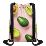 Avocado Cut In Half Pattern Print Drawstring Backpack