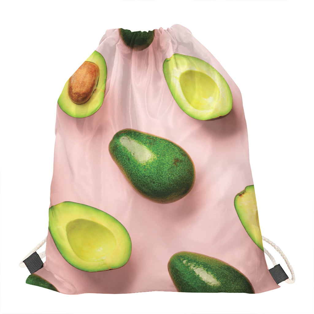 Avocado Cut In Half Pattern Print Drawstring Bag