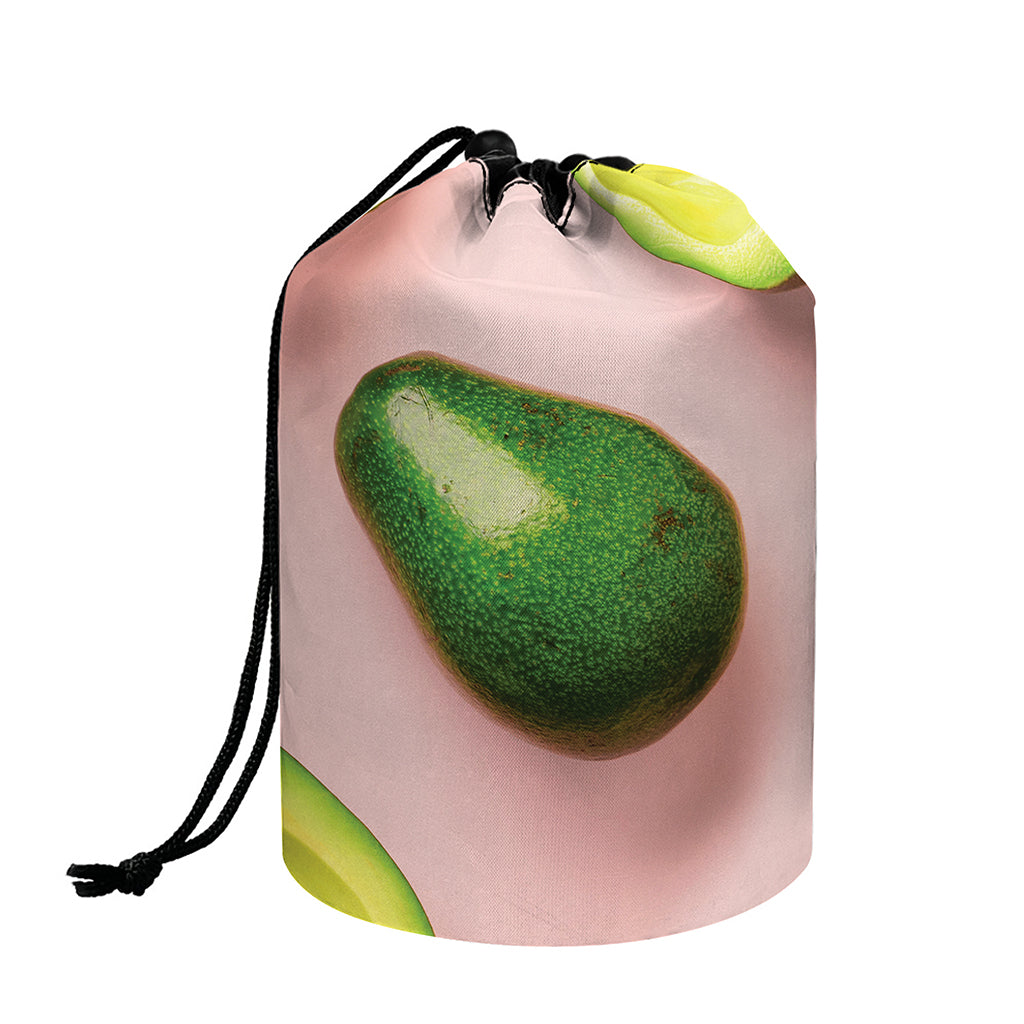 Avocado Cut In Half Pattern Print Drawstring Makeup Bag