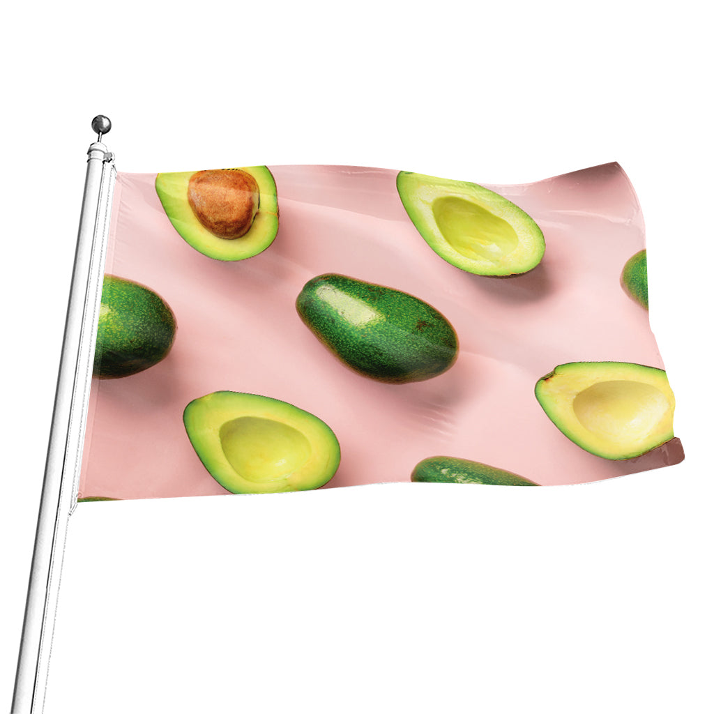 Avocado Cut In Half Pattern Print Flag