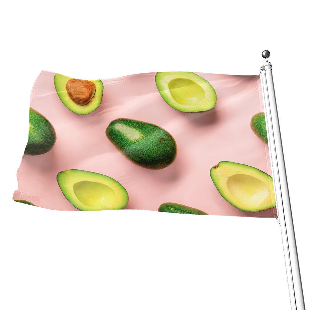 Avocado Cut In Half Pattern Print Flag